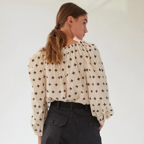 NWT CARON CALLAHAN - emma top in jet blossom fil coupé - Picture 2 of 8